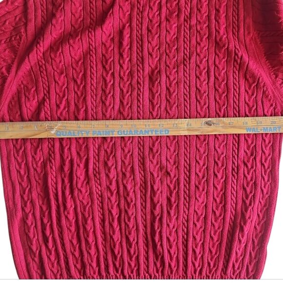 Alex Cannon Red Cable Knit Sweater Sz L Holiday Christmas Winter Classic Preppy - Picture 11 of 12